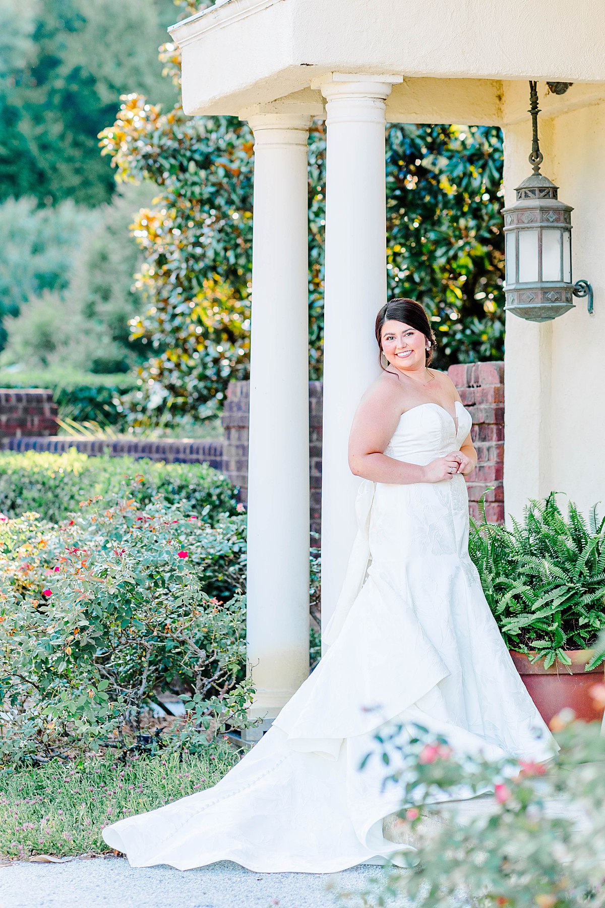 classy and elegant bride during summer wedding at britton manor wedding venue in north carolina