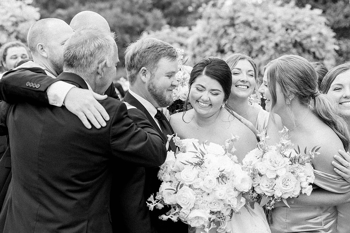 candid full bridal party photo