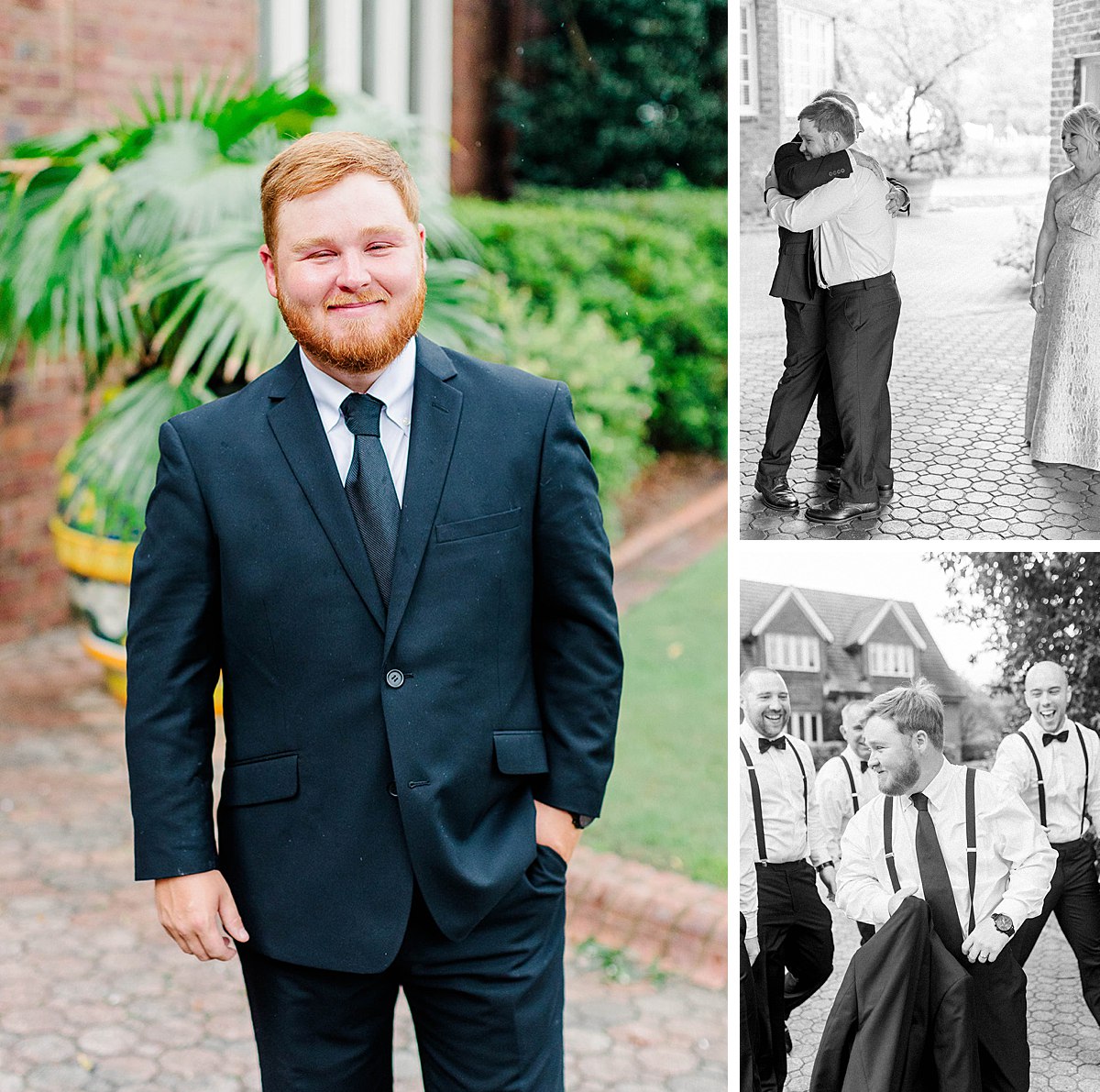 candid wedding photos of groom and groomsmen