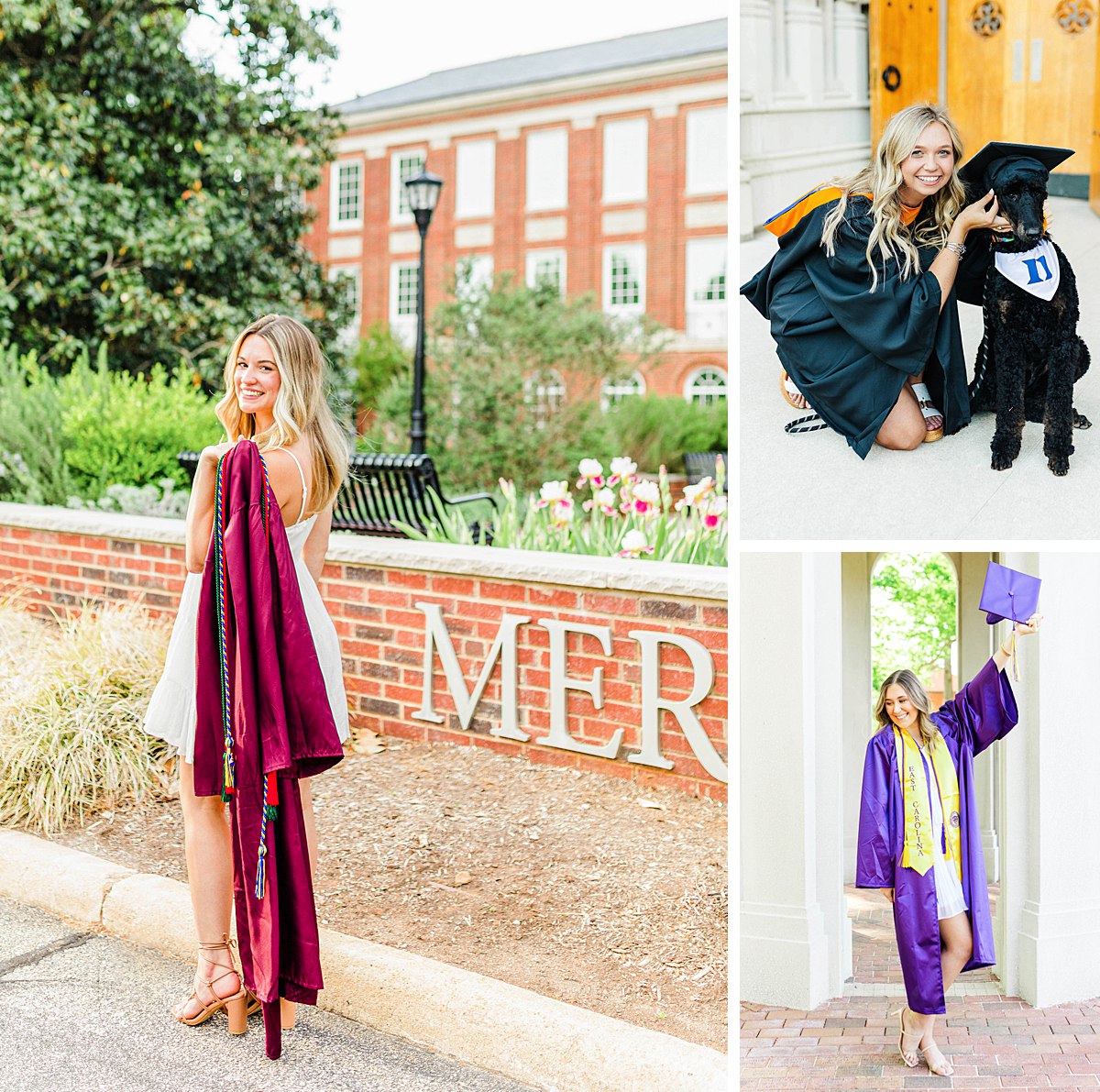 Raleigh North Carolina College Cap and Gown Graduation Photos