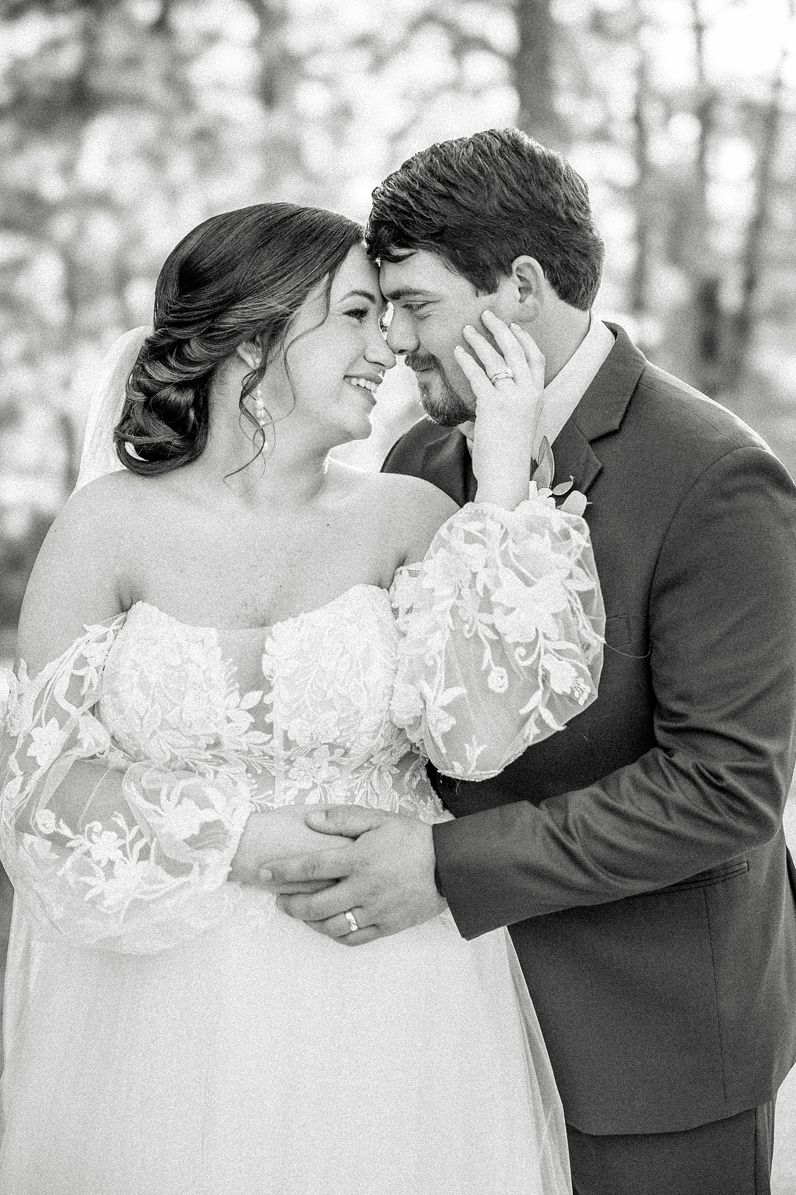 Black and white newlywed portrait by Kelsie Zeagler Photography