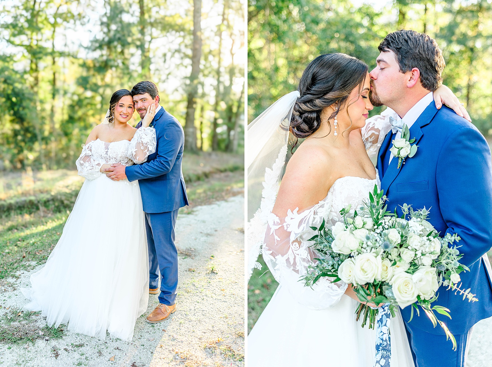 Newlywed Portraits at The English Country Barn in North Carolina. 
