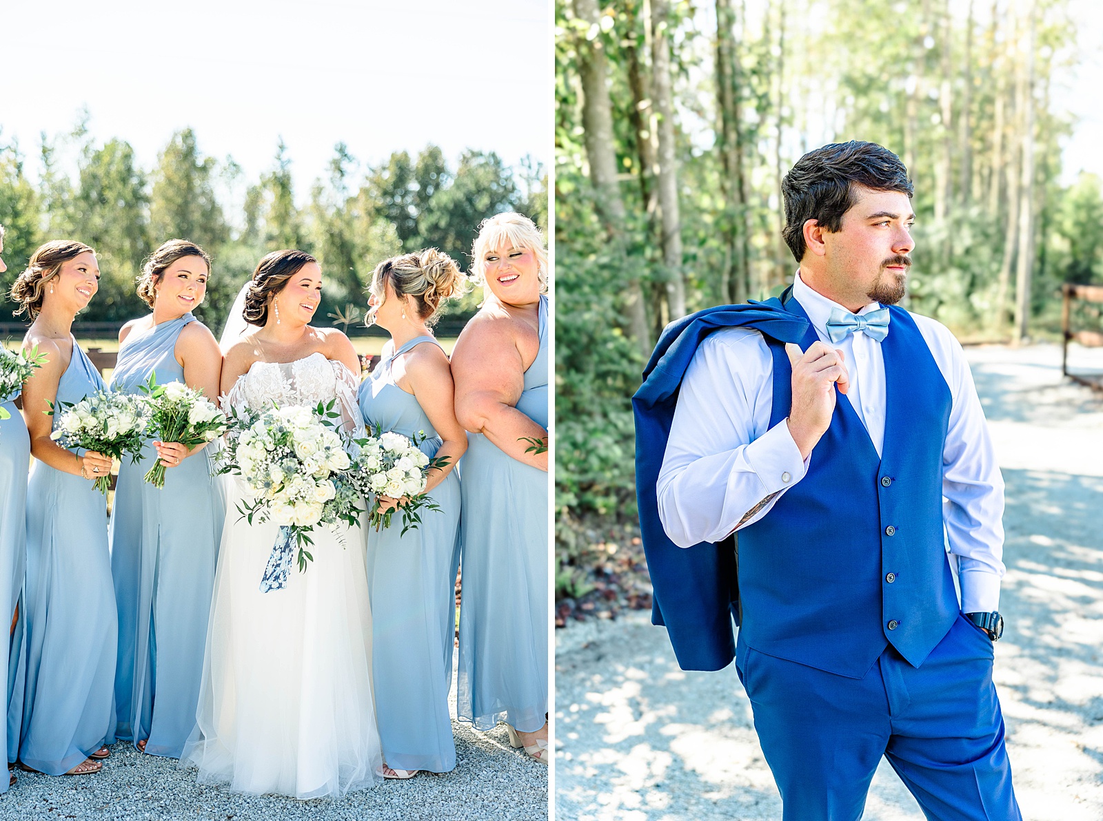 Wedding portraits at a fall North Carolina Wedding at The English Country Club. 