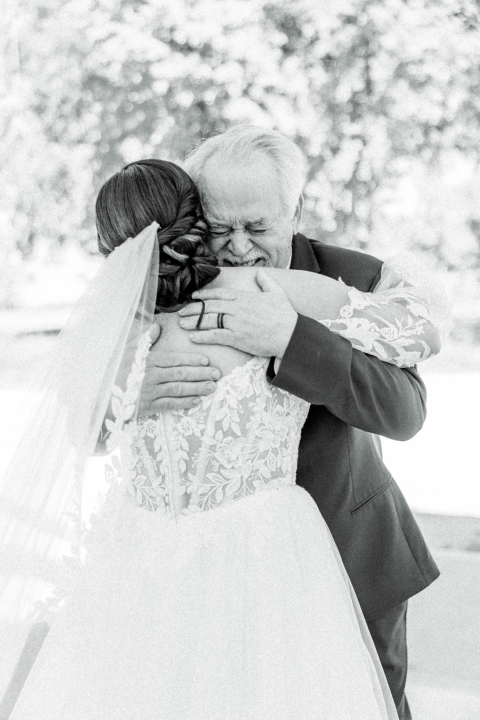 First Look with Dad at a fall wedding in North Carolina. 