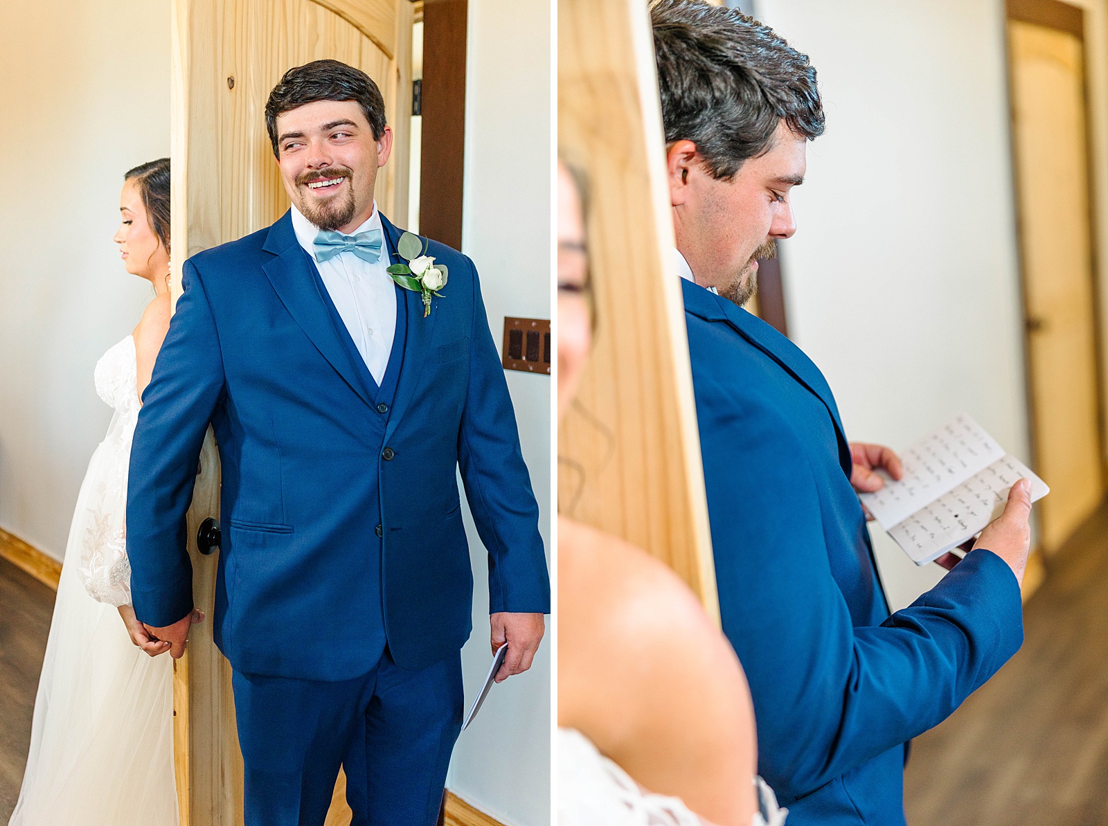 First touch at The English Country Barn wedding. 