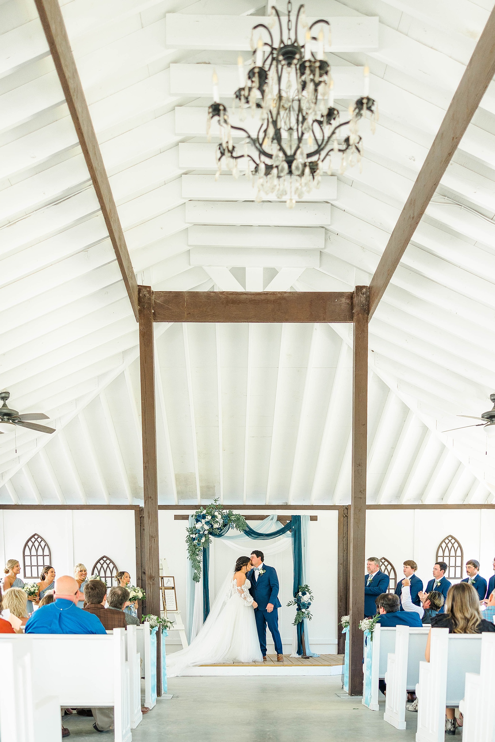 Wedding ceremony at The English Country Barn in North Carolina. 