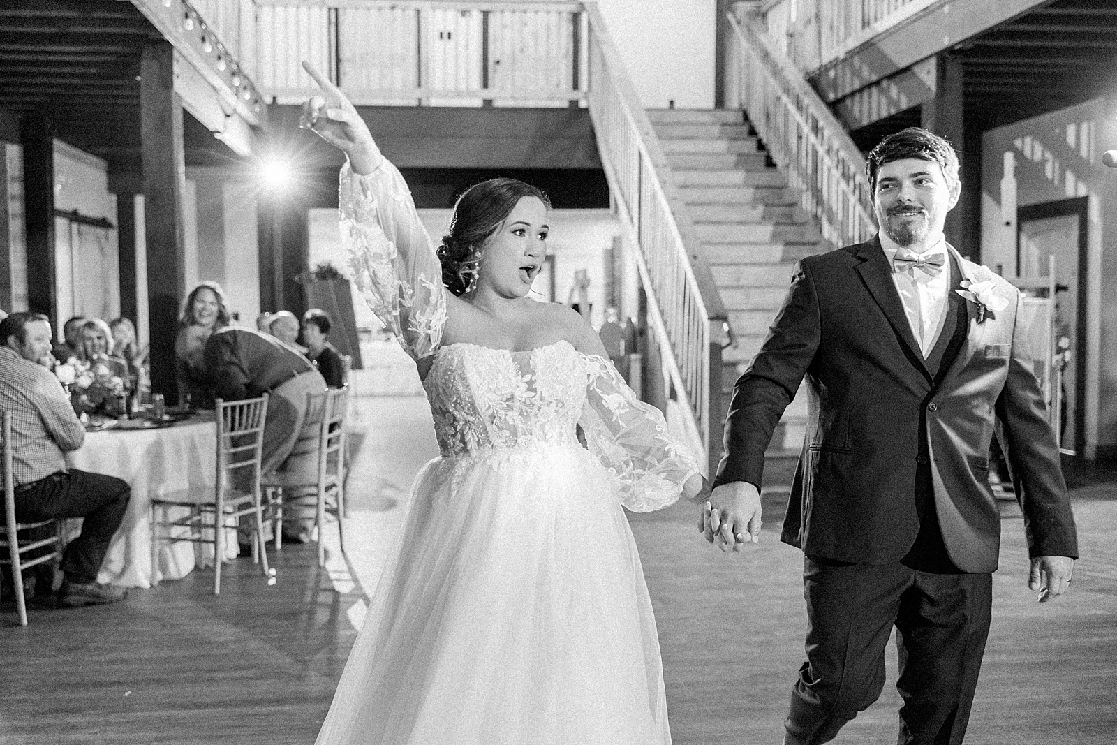 Bride and Groom entrance to wedding reception. Kelsie Zeagler Photography 
