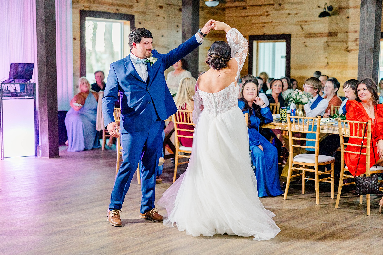 First dance in The English Country Barn in North Carolina. Photography by Kelsie Zeagler. 
