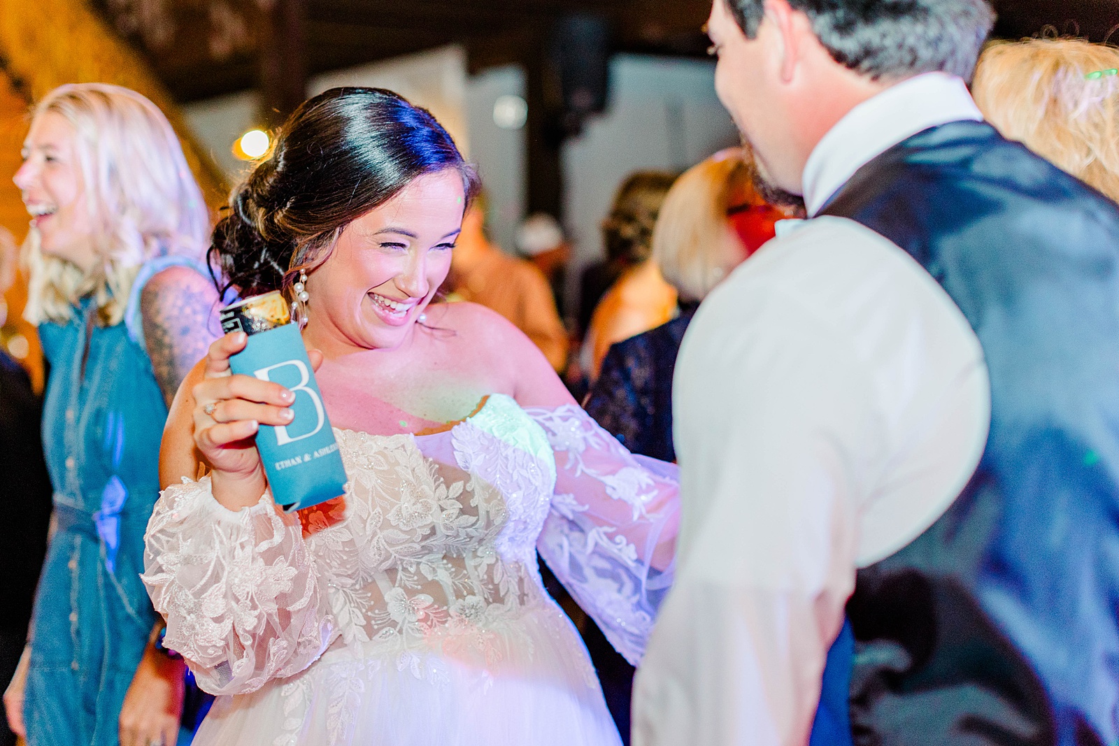 Wedding reception at the English Country Barn in North Carolina. 