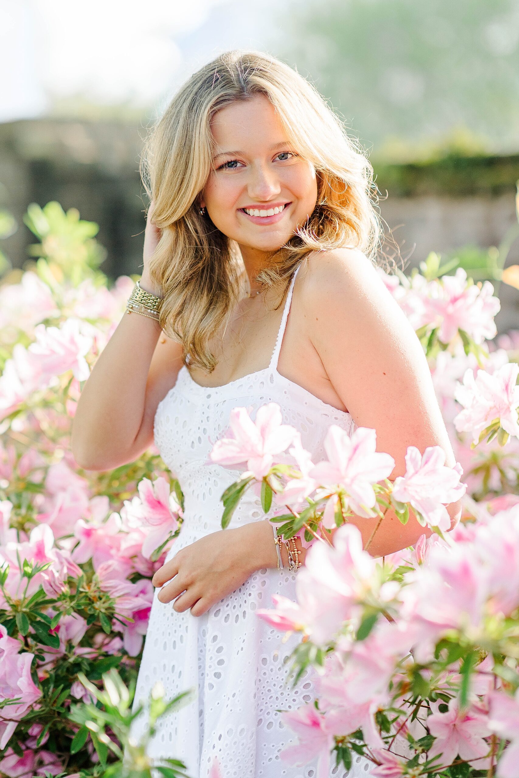 Bright colorful high school senior photos in downtown Beaufort, NC