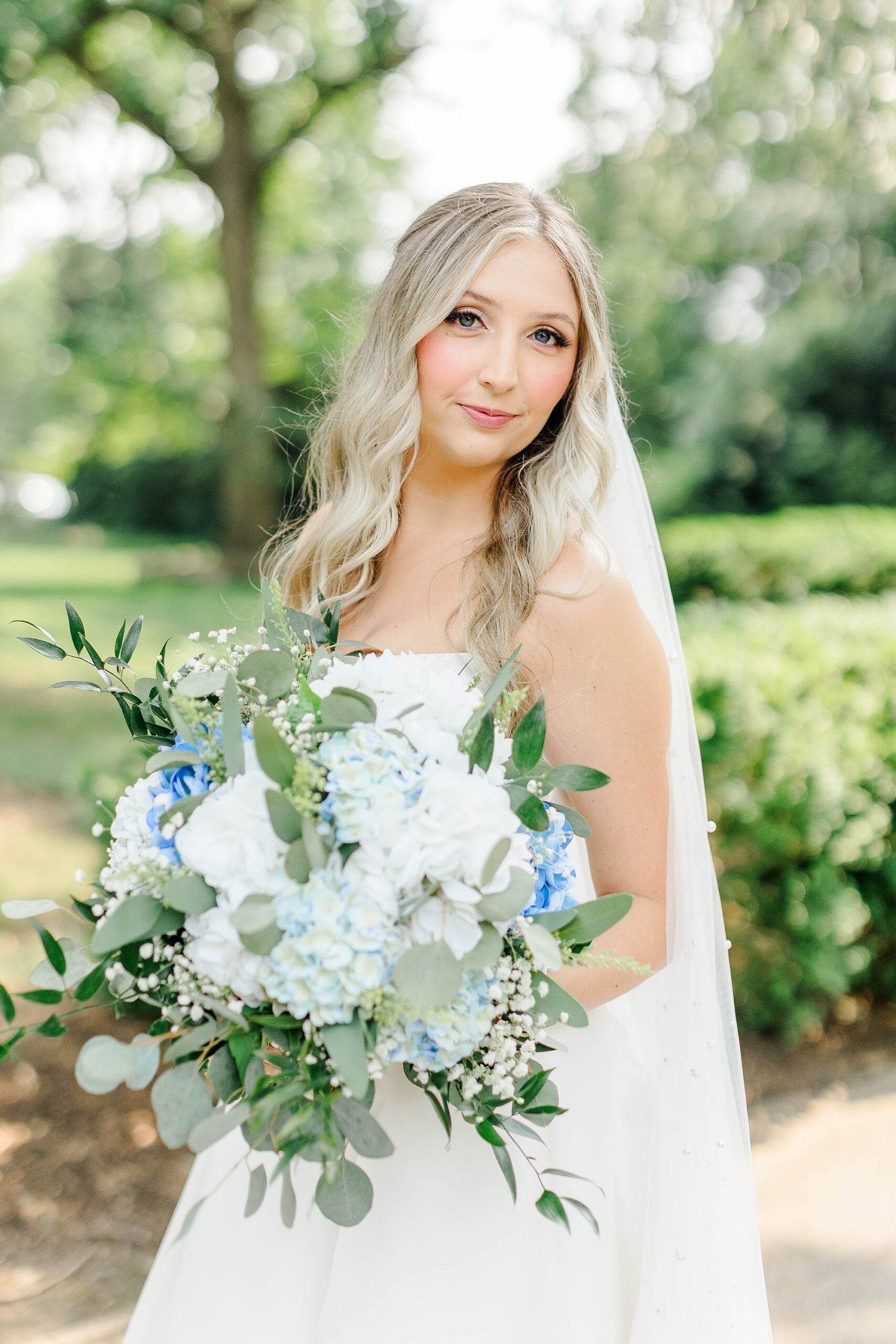 Bridal portrait on Meredith College Campus