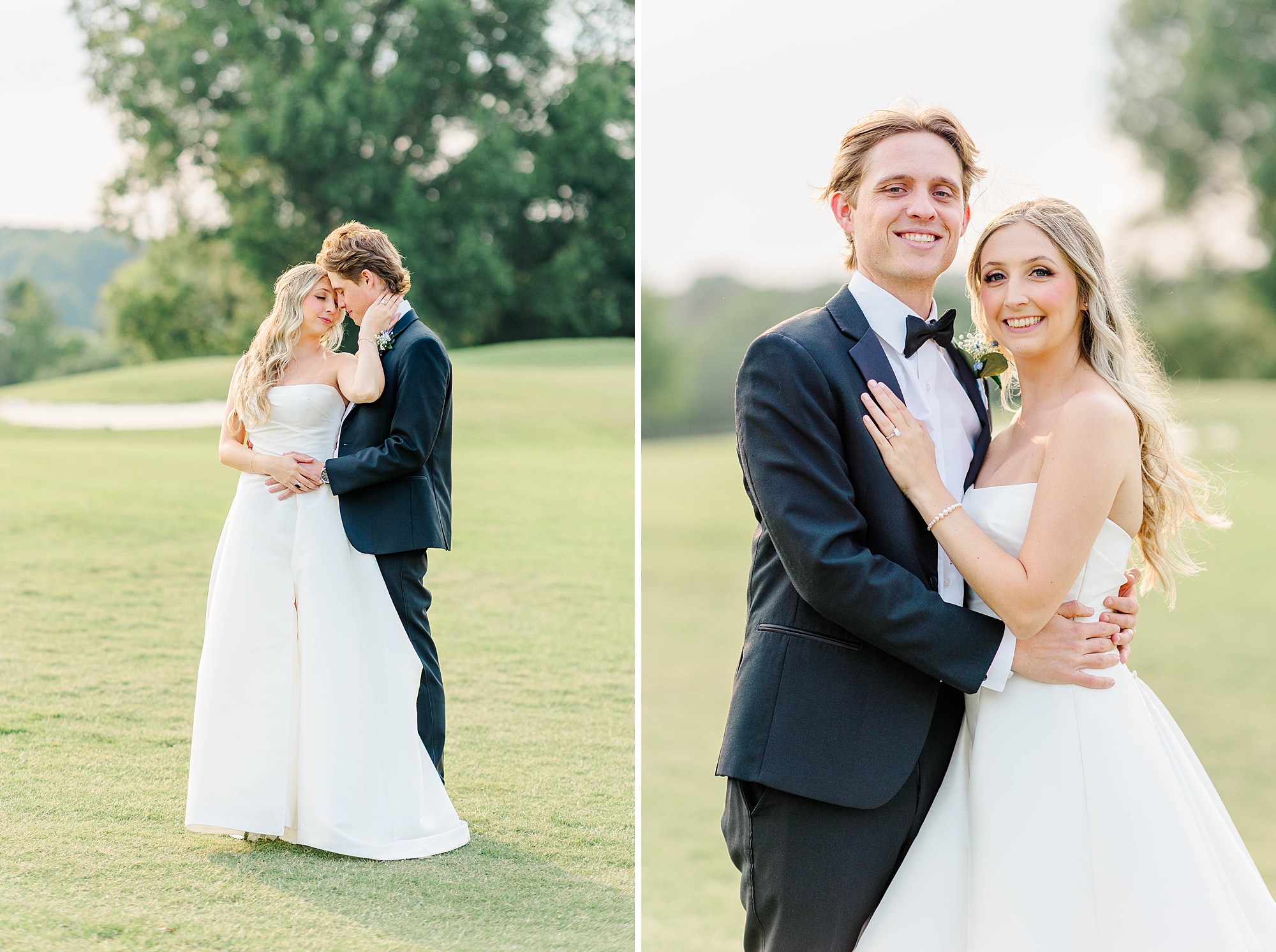 Raleigh NC wedding portraits on golf course