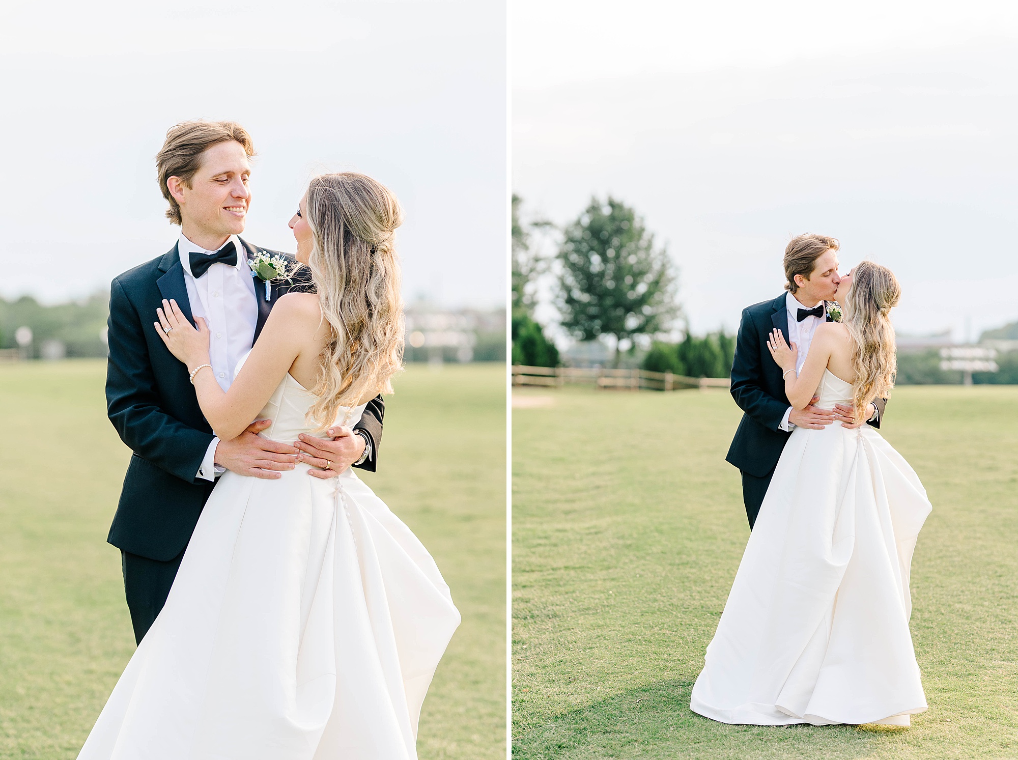 Bride and groom photos near NC State campus in Raleigh, NC